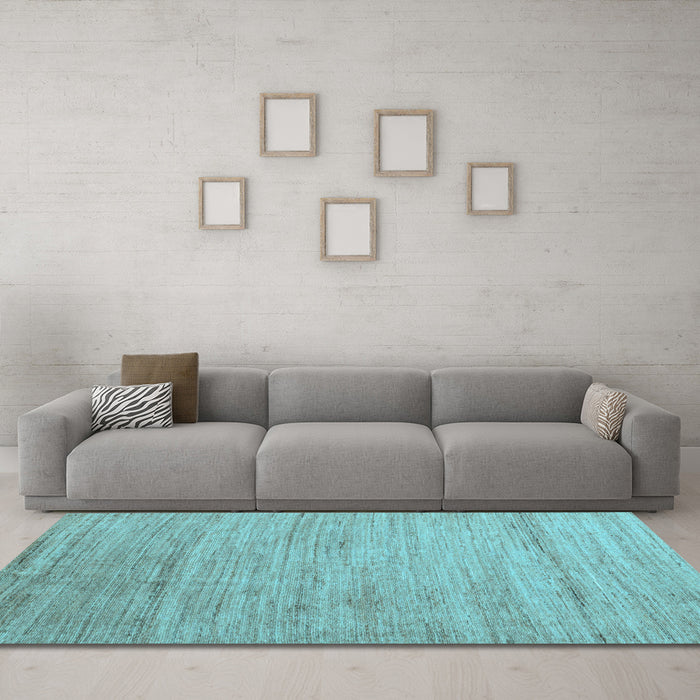 Machine Washable Abstract Light Blue Modern Rug in a Living Room, wshabs4733lblu