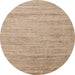 Round Abstract Orange Brown Modern Rug, abs4733