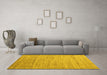 Machine Washable Abstract Yellow Modern Rug in a Living Room, wshabs4733yw