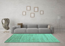 Machine Washable Abstract Turquoise Modern Area Rugs in a Living Room,, wshabs4733turq
