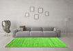 Machine Washable Abstract Green Modern Area Rugs in a Living Room,, wshabs4733grn