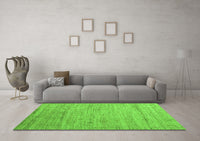 Machine Washable Abstract Green Modern Rug, wshabs4733grn