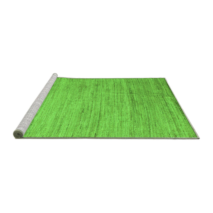 Sideview of Machine Washable Abstract Green Modern Area Rugs, wshabs4733grn