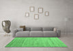 Machine Washable Abstract Emerald Green Modern Area Rugs in a Living Room,, wshabs4733emgrn