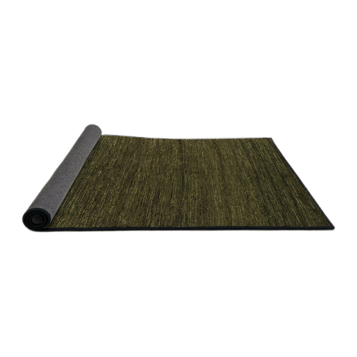 Sideview of Abstract Antique Bronze Green Modern Rug, abs4734