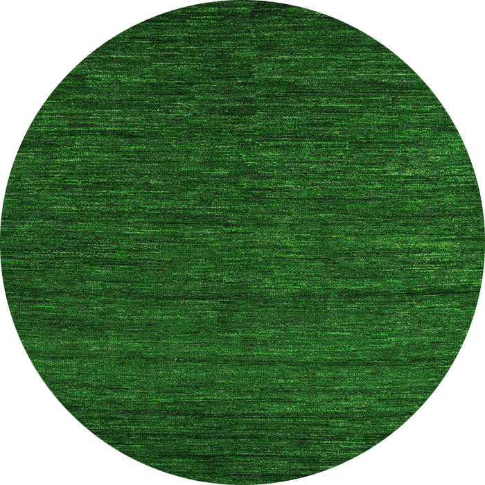 Round Machine Washable Abstract Green Modern Area Rugs, wshabs4734grn