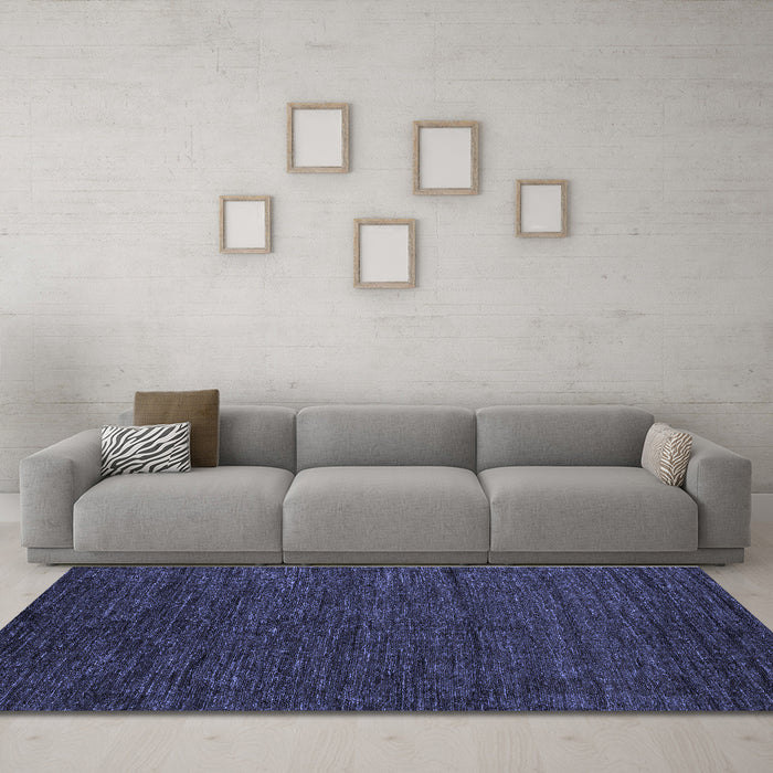 Machine Washable Abstract Blue Modern Rug in a Living Room, wshabs4734blu
