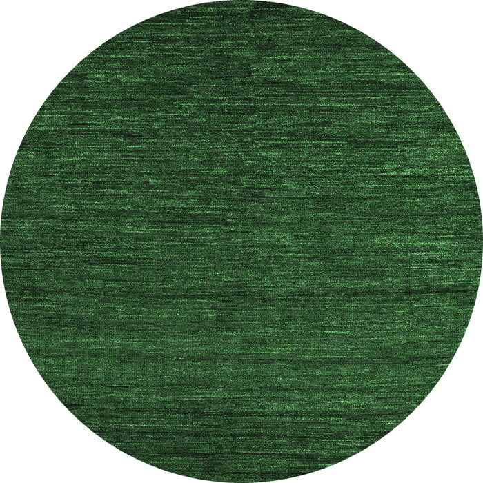 Round Machine Washable Abstract Emerald Green Modern Area Rugs, wshabs4734emgrn
