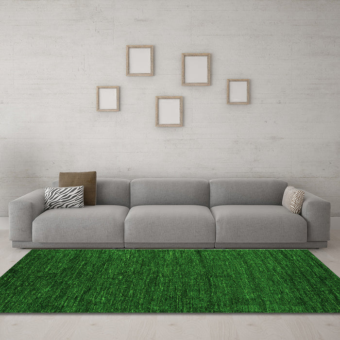 Machine Washable Abstract Green Modern Area Rugs in a Living Room,, wshabs4734grn