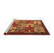 Sideview of Machine Washable Abstract Orange Rug, wshabs4735