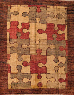 Abstract Orange Modern Rug, abs4735
