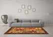 Machine Washable Abstract Brown Modern Rug in a Living Room,, wshabs4735brn