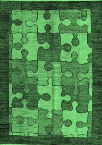 Abstract Emerald Green Modern Rug, abs4735emgrn