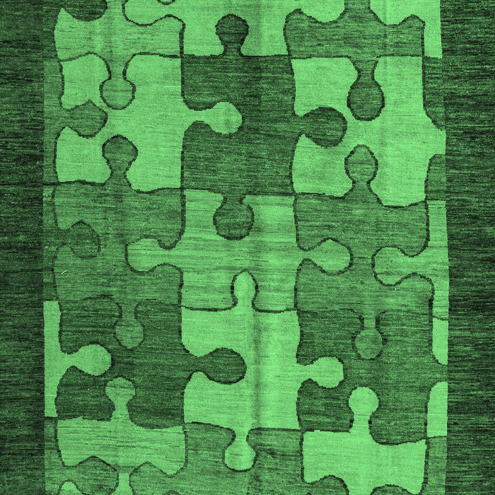 Abstract Emerald Green Modern Rug, abs4735emgrn