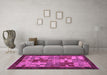 Machine Washable Abstract Purple Modern Area Rugs in a Living Room, wshabs4735pur