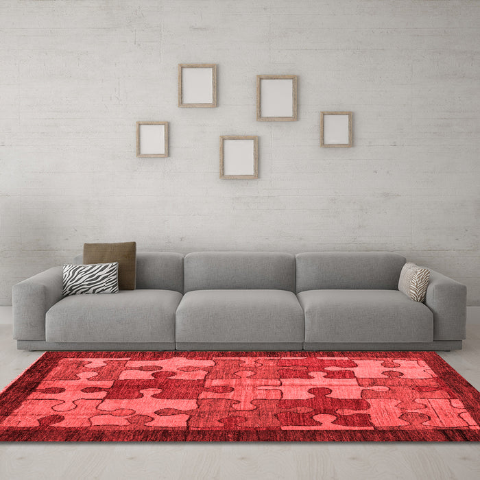 Modern Red Washable Rugs
