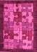 Machine Washable Abstract Pink Modern Rug, wshabs4735pnk