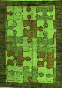 Abstract Green Modern Rug, abs4735grn