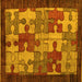 Square Abstract Yellow Modern Rug, abs4735yw