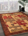 Abstract Orange Modern Rug in Family Room, abs4735