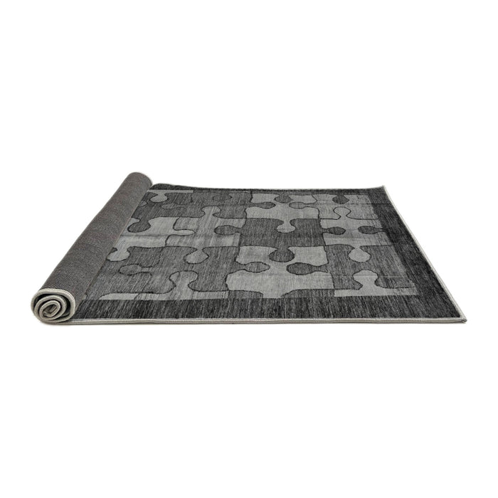 Sideview of Abstract Gray Modern Rug, abs4735gry