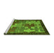 Sideview of Machine Washable Abstract Green Modern Area Rugs, wshabs4735grn