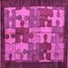 Square Machine Washable Abstract Purple Modern Area Rugs, wshabs4735pur