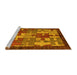 Sideview of Machine Washable Abstract Yellow Modern Rug, wshabs4735yw