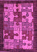 Machine Washable Abstract Purple Modern Area Rugs, wshabs4735pur