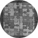 Round Machine Washable Abstract Gray Modern Rug, wshabs4735gry