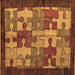 Square Machine Washable Abstract Brown Modern Rug, wshabs4735brn