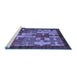 Sideview of Machine Washable Abstract Blue Modern Rug, wshabs4735blu