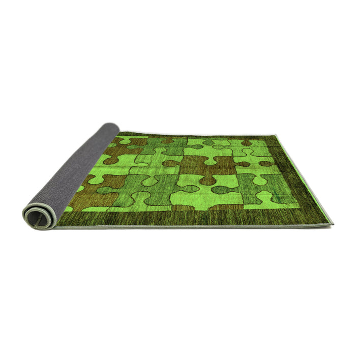 Sideview of Abstract Green Modern Rug, abs4735grn