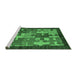 Sideview of Machine Washable Abstract Emerald Green Modern Area Rugs, wshabs4735emgrn