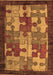 Machine Washable Abstract Brown Modern Rug, wshabs4735brn