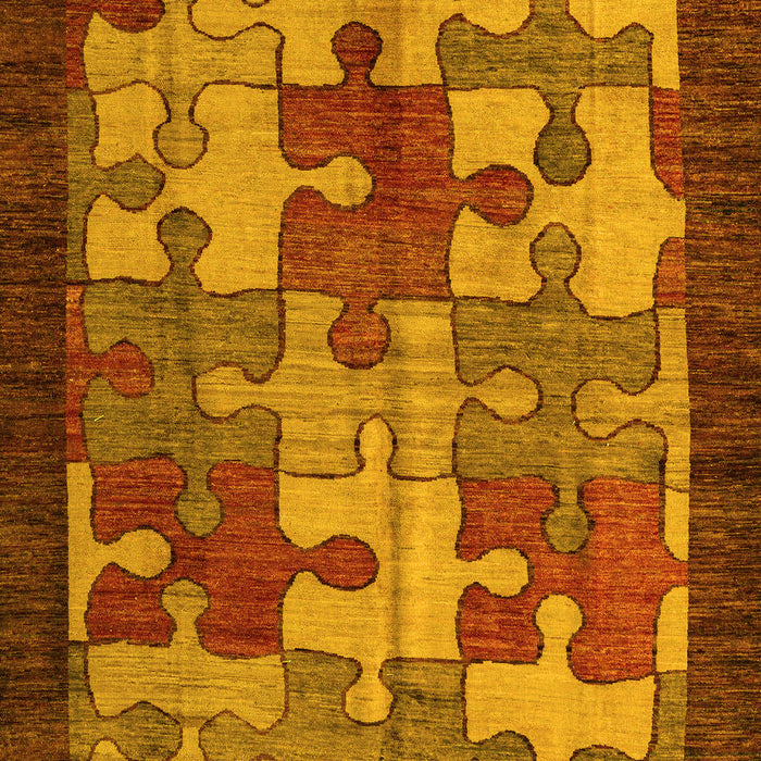 Abstract Yellow Modern Rug, abs4735yw