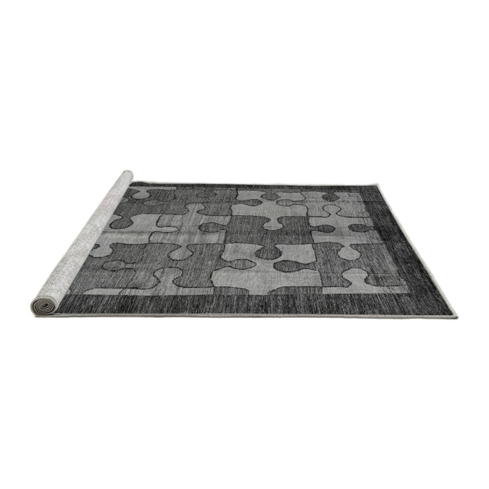 Sideview of Machine Washable Abstract Gray Modern Rug, wshabs4735gry