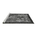 Sideview of Machine Washable Abstract Gray Modern Rug, wshabs4735gry