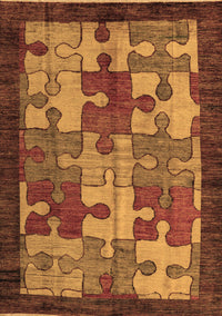 Abstract Brown Modern Rug, abs4735brn