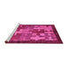 Sideview of Machine Washable Abstract Pink Modern Rug, wshabs4735pnk