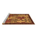 Sideview of Machine Washable Abstract Brown Modern Rug, wshabs4735brn