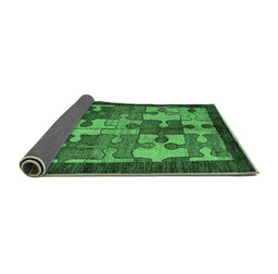 Sideview of Abstract Emerald Green Modern Rug, abs4735emgrn