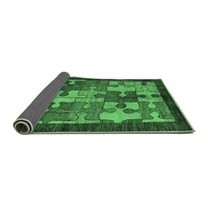 Sideview of Abstract Emerald Green Modern Rug, abs4735emgrn