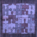 Square Abstract Blue Modern Rug, abs4735blu