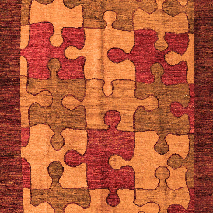 Machine Washable Abstract Orange Modern Area Rugs, wshabs4735org