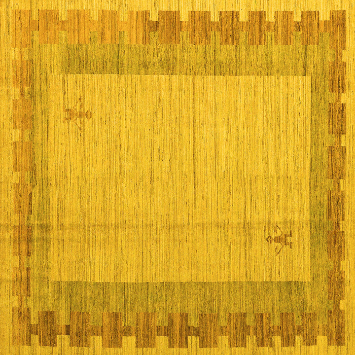 Square Abstract Yellow Modern Rug, abs4736yw