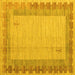 Square Abstract Yellow Modern Rug, abs4736yw