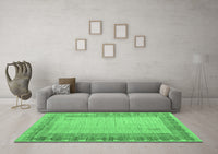 Machine Washable Abstract Emerald Green Modern Rug, wshabs4736emgrn