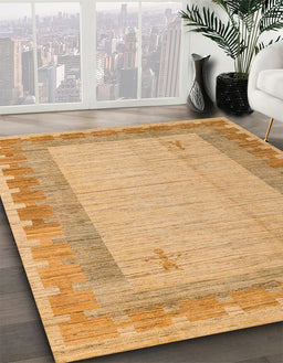 Abstract Orange Modern Rug in Family Room, abs4736