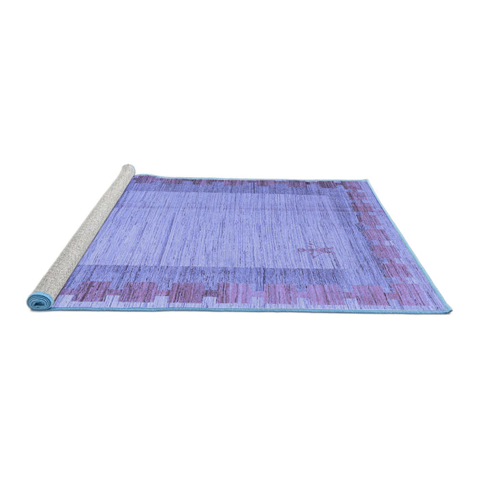 Sideview of Machine Washable Abstract Blue Modern Rug, wshabs4736blu